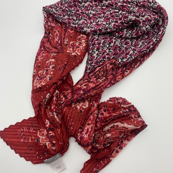 J. Jill NWT Pleated Mixed-Paisley Square Scarf - Picture 7 of 9